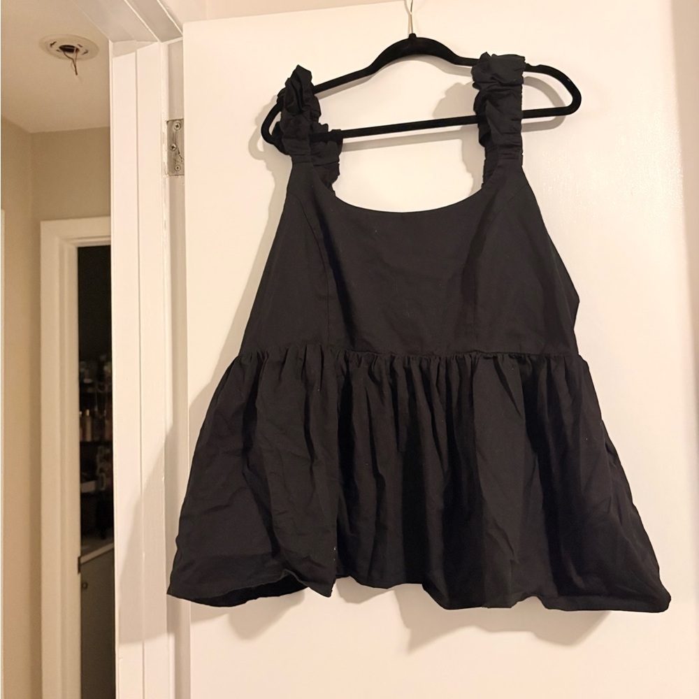 Corey Lynn Calter Black Ruffled Sleeveless Top 3X